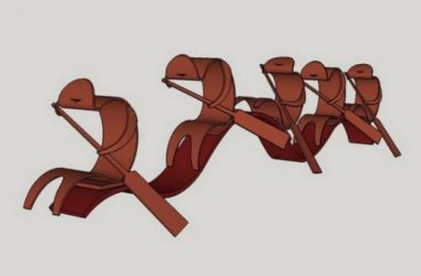 Sketchup素材模型|抽象人划艇景观雕塑小品模型素材组件，现代风格-BIM建筑网