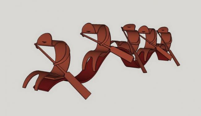 Sketchup素材模型|抽象人划艇景观雕塑小品模型素材组件，现代风格