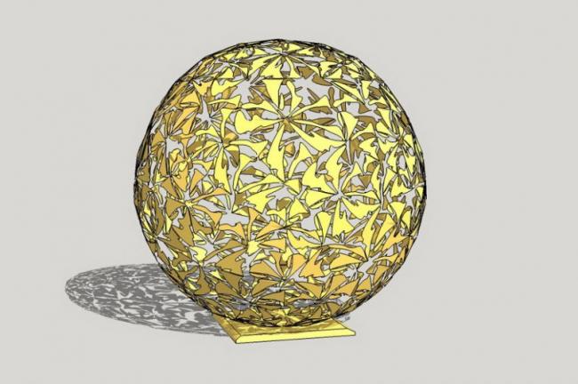 Sketchup素材模型|球形景观雕塑小品模型素材组件，现代风格