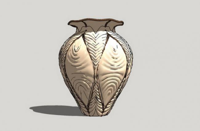 Sketchup素材模型|景观雕塑花钵模型素材组件，现代风格