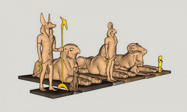 Sketchup素材模型|古罗马人兽,景观雕塑小品模型素材组件，古典风格