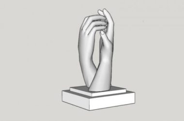 Sketchup素材模型|景观手型雕塑小品模型素材组件，现代风格-BIM建筑网