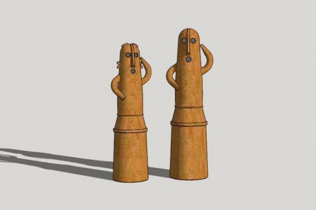 Sketchup素材模型|景观雕塑小品模型素材组件，古典风格