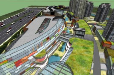 Sketchup综合体模型|多高层混合商业综合体，高层住宅，购物中心，现代风格-BIM建筑网
