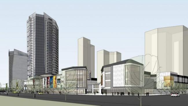 Sketchup综合体模型|多层高层混合综合体，多层商业街，高层公寓住宅，现代风格