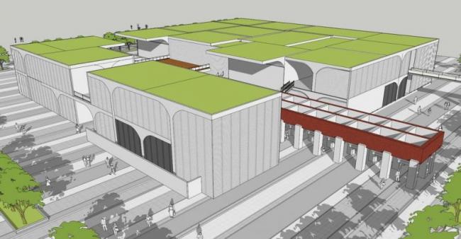 Sketchup文化模型|多层美术馆，上海徐汇龙美术馆，文化建筑，现代风格