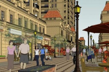 Sketchup住宅模型|简欧式商业街，法式高层住宅，底层商业，古典风格，居住建筑-BIM建筑网