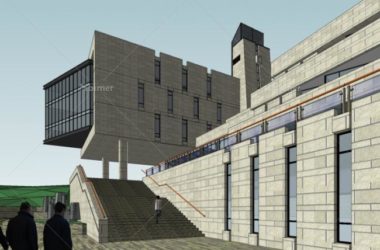 Sketchup商业模型|多层坡地会所，售楼处，现代风格，商业建筑-BIM建筑网