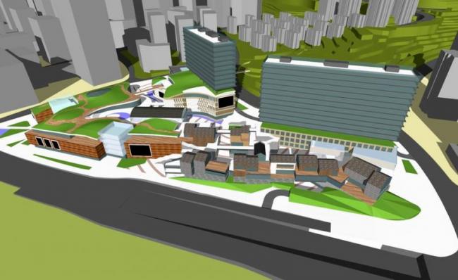 Sketchup综合体模型|多层高层混合商业综合体，高层办公，现代风格