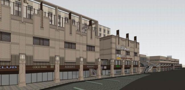 Sketchup商业模型|多层商业街，商业楼，新古典风格