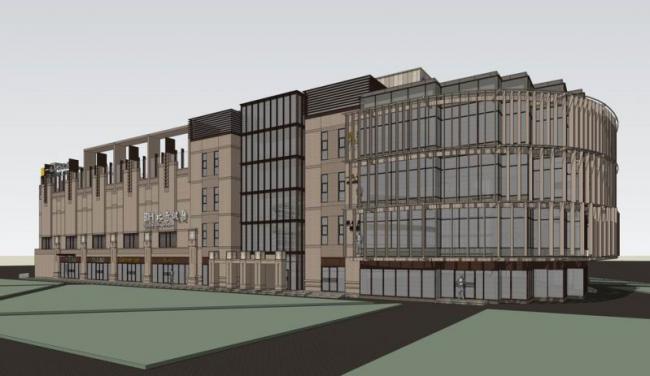 Sketchup商业模型|多层商业街，商业楼，新古典风格