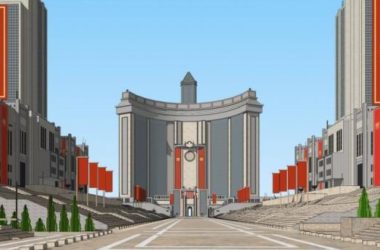 Sketchup办公模型|饥饿游戏场景，现代风格，高层办公-BIM建筑网