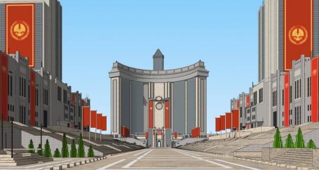 Sketchup办公模型|饥饿游戏场景，现代风格，高层办公