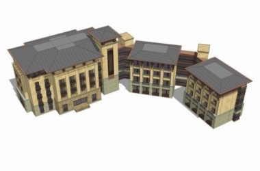 Sketchup酒店模型|多层酒店，草原风，俱乐部，现代风格-BIM建筑网