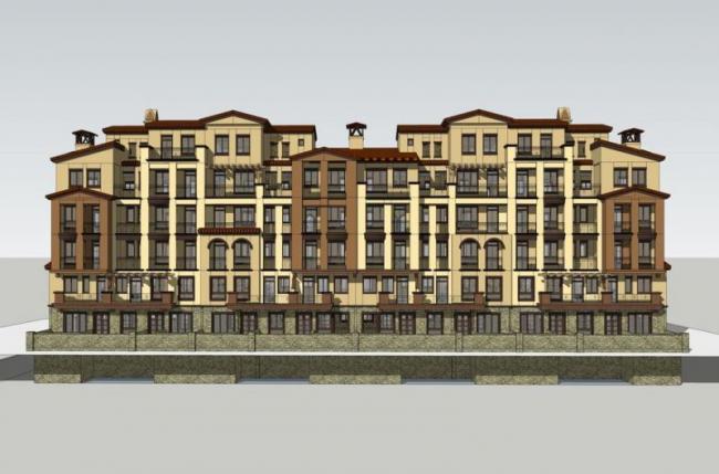 Sketchup住宅模型|地中海风情洋房，多层住宅，古典风格，居住建筑