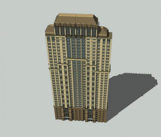 Sketchup住宅模型|高层住宅，居住建筑，法式古典风格