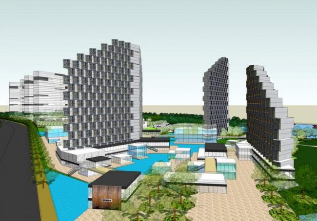 Sketchup酒店模型|高层度假酒店，现代风格