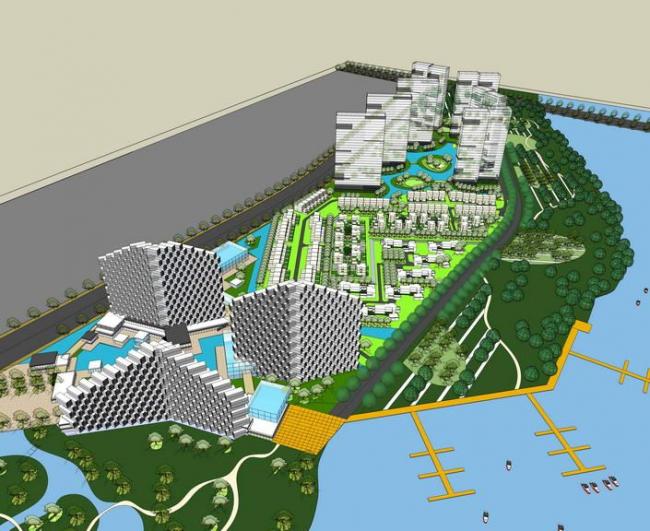 Sketchup酒店模型|高层度假酒店，现代风格