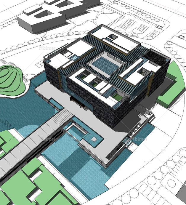 Sketchup文化模型|多层博物馆，展览馆，分层，现代风格，文化建筑