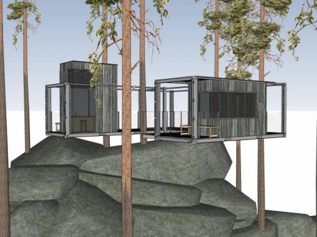 Sketchup住宅模型|集装箱住宅，现代风格，居住建筑