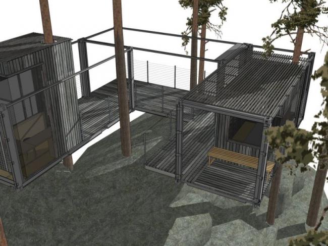 Sketchup住宅模型|集装箱住宅，现代风格，居住建筑