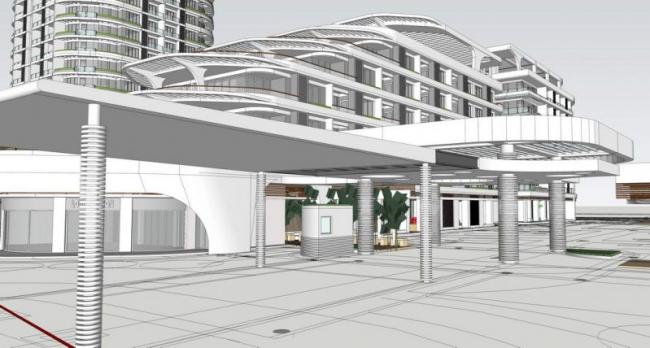 Sketchup住宅模型|高层酒店，多层住宅，现代风格