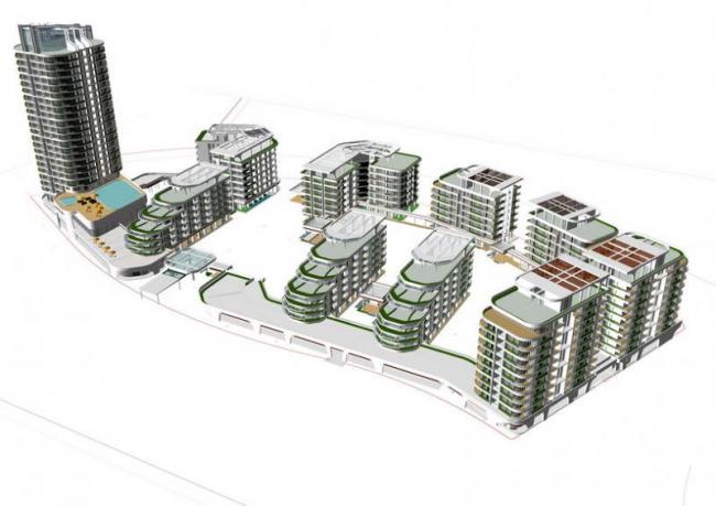 Sketchup住宅模型|高层酒店，多层住宅，现代风格