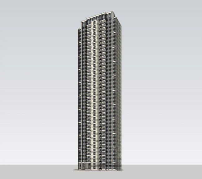 Sketchup住宅模型|超高层住宅，现代风格，居住建筑