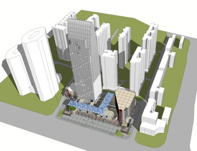 Sketchup综合体模型|多层高层混合商业综合体，高层办公楼，现代风格