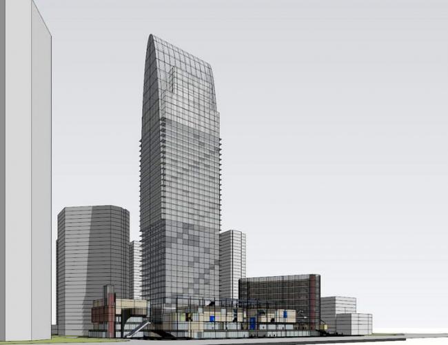 Sketchup综合体模型|多层高层混合商业综合体，高层办公楼，现代风格