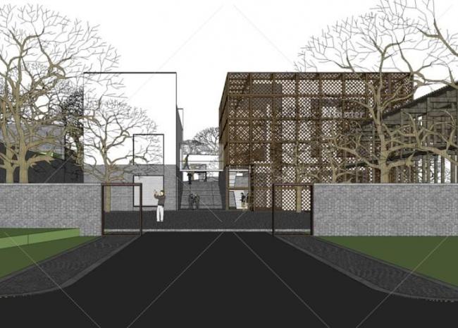 Sketchup商业模型|深圳万科第五园，多层社区商业，徽派中式风格，住宅配套