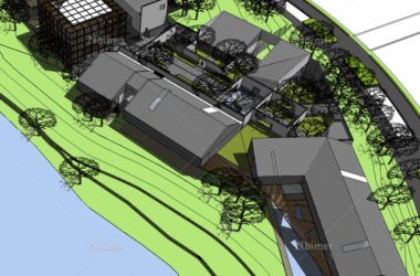 Sketchup商业模型|深圳万科第五园，多层社区商业，徽派中式风格，住宅配套-BIM建筑网