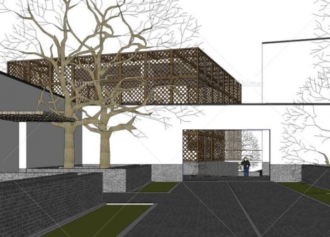 Sketchup商业模型|深圳万科第五园，多层社区商业，徽派中式风格，住宅配套