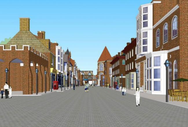 Sketchup商业模型|多层商业街，英式古典风格