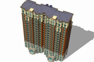 Sketchup住宅模型|高层住宅，居住建筑，法式古典风格-BIM建筑网