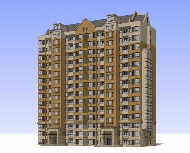 Sketchup住宅模型|高层住宅，英式古典风格，居住建筑
