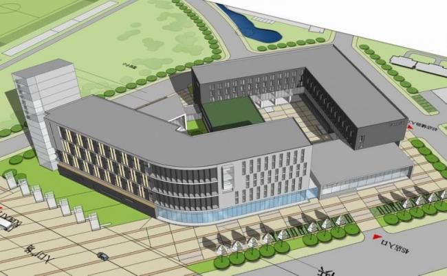 Sketchup学校模型|多层江苏技术师范学校，校园，教育建筑，现代风格