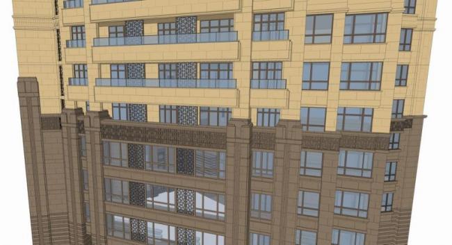 Sketchup住宅模型|超高层公寓，古典风格，居住建筑