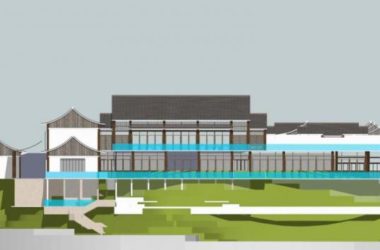 Sketchup酒店模型|多层山地酒店，中式风格-BIM建筑网