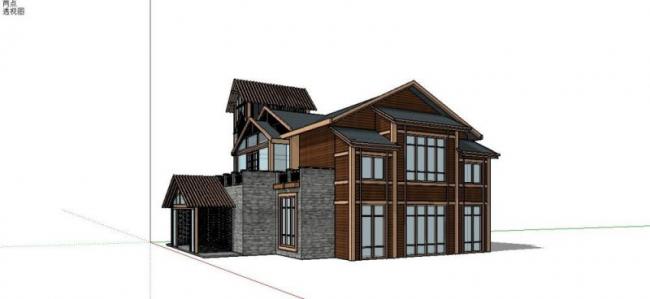 Sketchup文化模型|多层接待中心，新中式风格