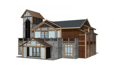 Sketchup文化模型|多层接待中心，新中式风格-BIM建筑网