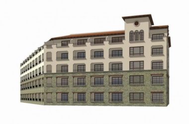 Sketchup酒店模型|多层公寓酒店，西班牙风格，古典风格-BIM建筑网