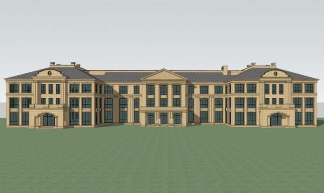 Sketchup商业模型|多层会所，法式古典风格，商业建筑