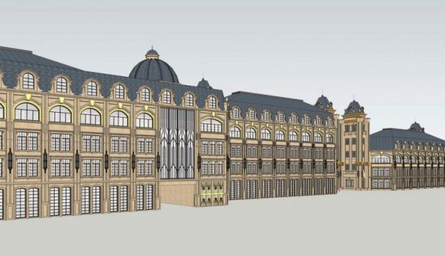 Sketchup商业模型|多层商业，法式古典风格