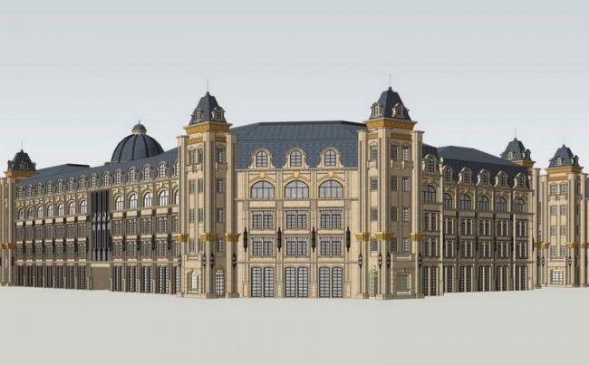 Sketchup商业模型|多层商业，法式古典风格