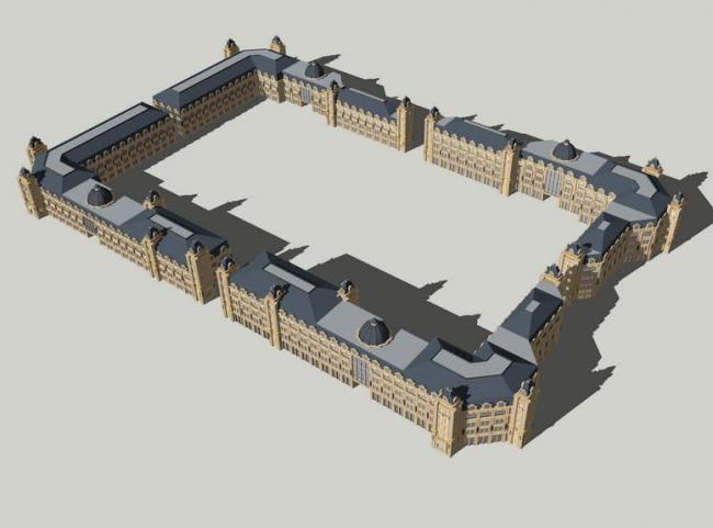 Sketchup商业模型|多层商业，法式古典风格