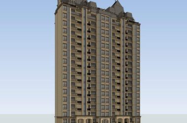 Sketchup住宅模型|高层住宅，法式古典风格，居住建筑-BIM建筑网