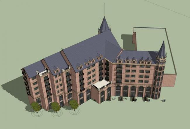 Sketchup住宅模型|多层住宅，居住建筑，英伦古典风格