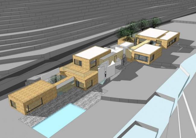 Sketchup酒店模型|多层民宿酒店，现代风格