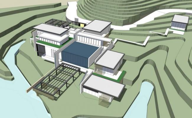 Sketchup酒店模型|多层山地酒店，现代风格